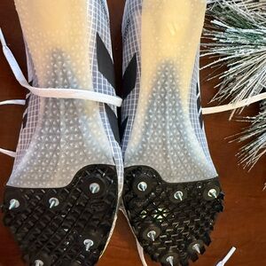 adidas Black and White track spike Shoes
